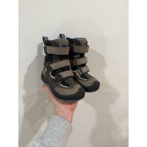 KEEN Kid's Toddler Boys Snow Troll Boots Shoes Black Size 10 Easy On Winter Gray